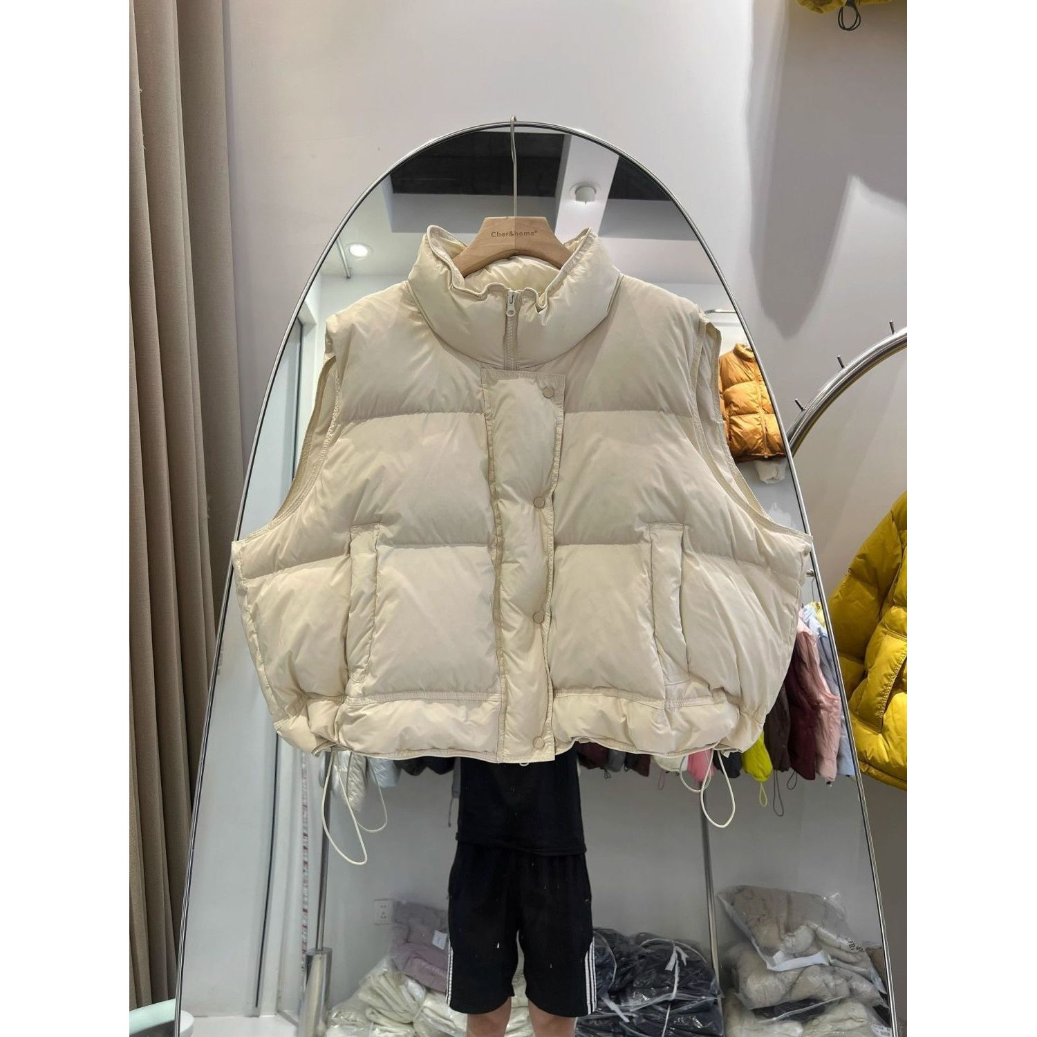 2025秋冬新款羽绒马甲糖果色立领短款加厚宽松背心坎肩外套东大门