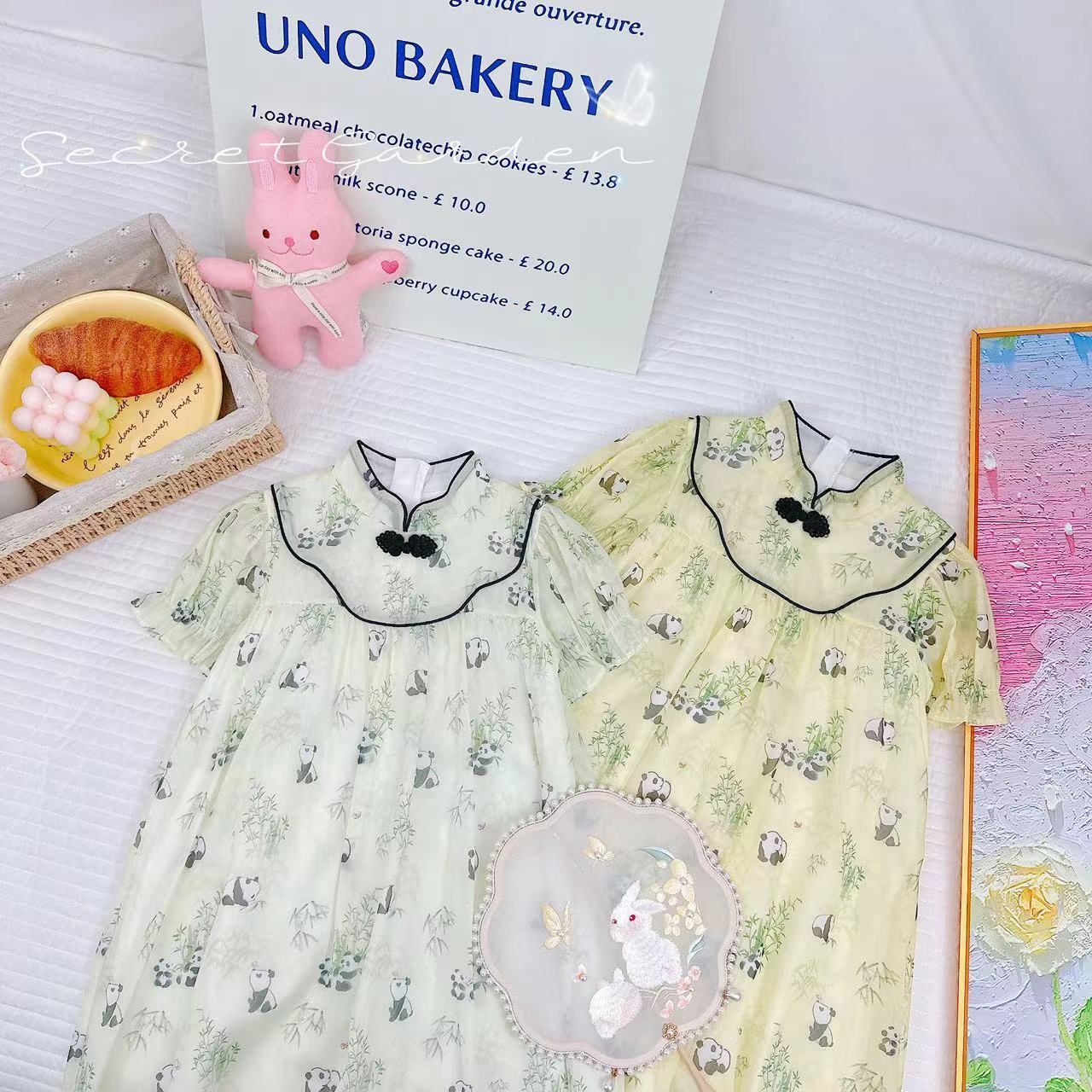 夏季新国风轻薄熊猫女童连衣裙 D-T69