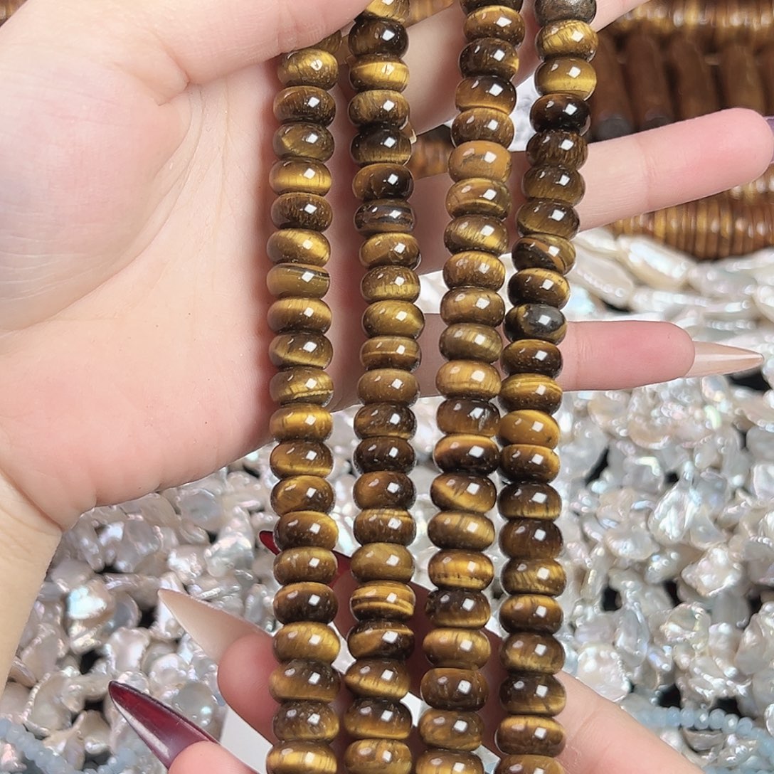 玛瑙/玉髓合金珠宝半成品a375 10.3*5m 虎眼石算盘一条已经55！