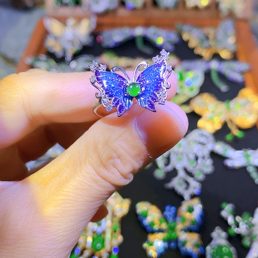 吊坠(不含链)银S925镶嵌翡翠