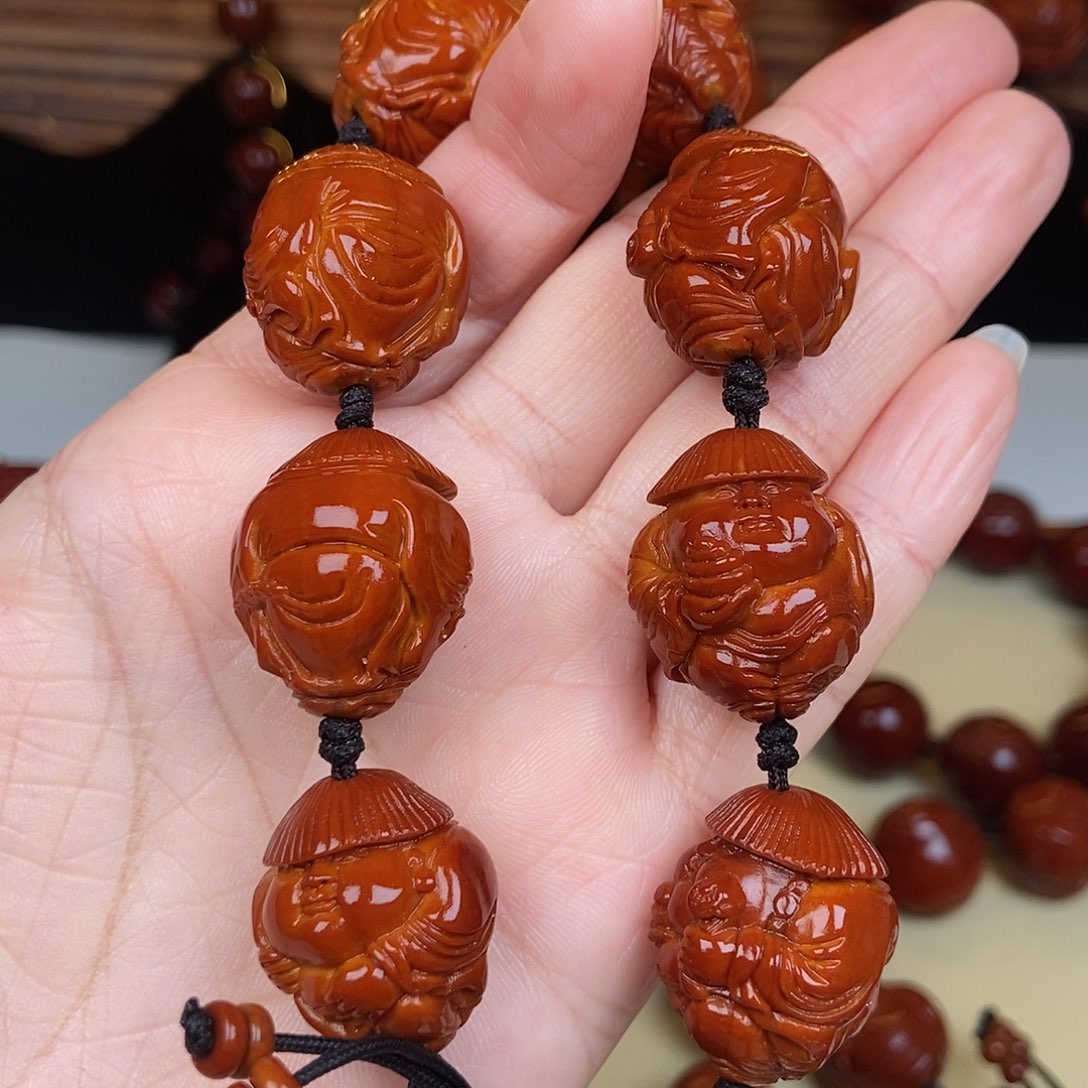 橄榄核吊坠草帽弥勒