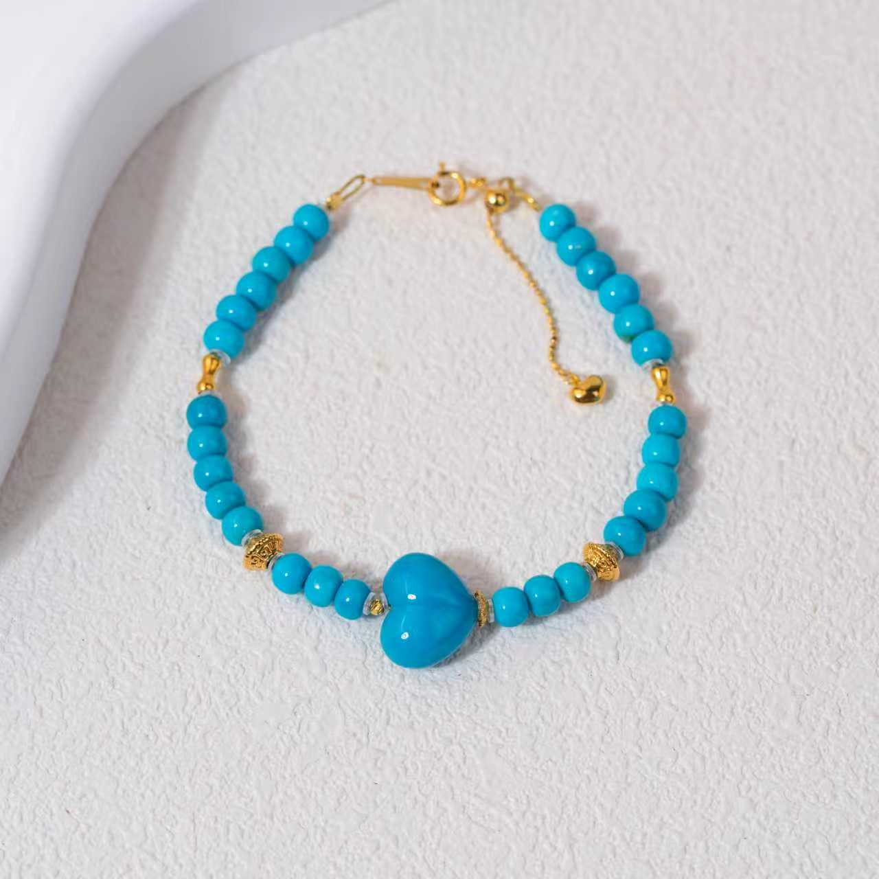 【心贵成事】绿松手串18K（天然珠宝多样性发其一）