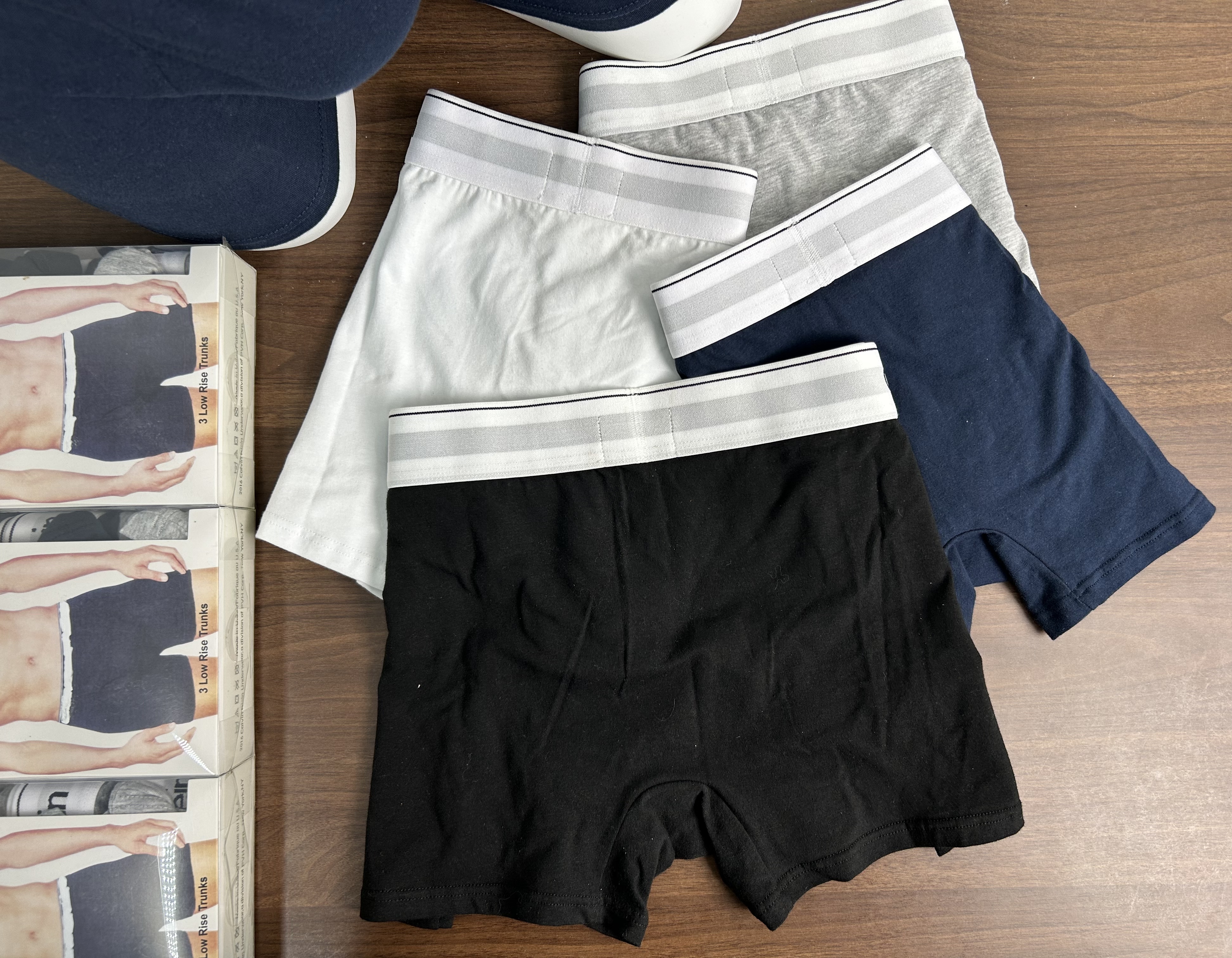 【白边款3条装】纯棉小字母男士平角裤男士四角裤内裤男生底裤