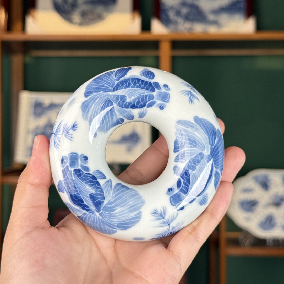 【沫染枫月】金鱼大甜甜圈盖置主人杯茶具陶瓷