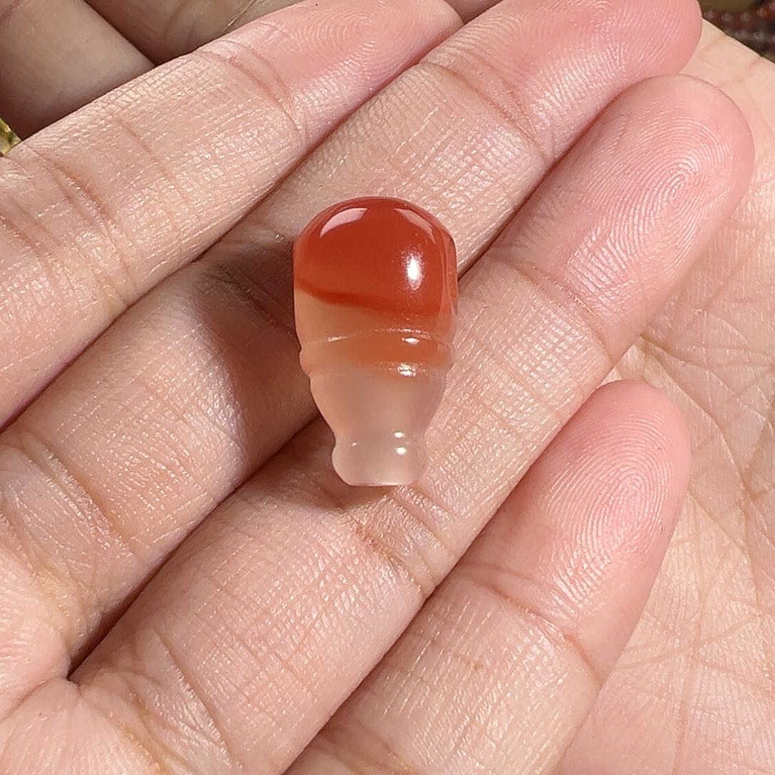 南红玛瑙珠宝奇石未镶嵌鸿运当头三通11.1m m