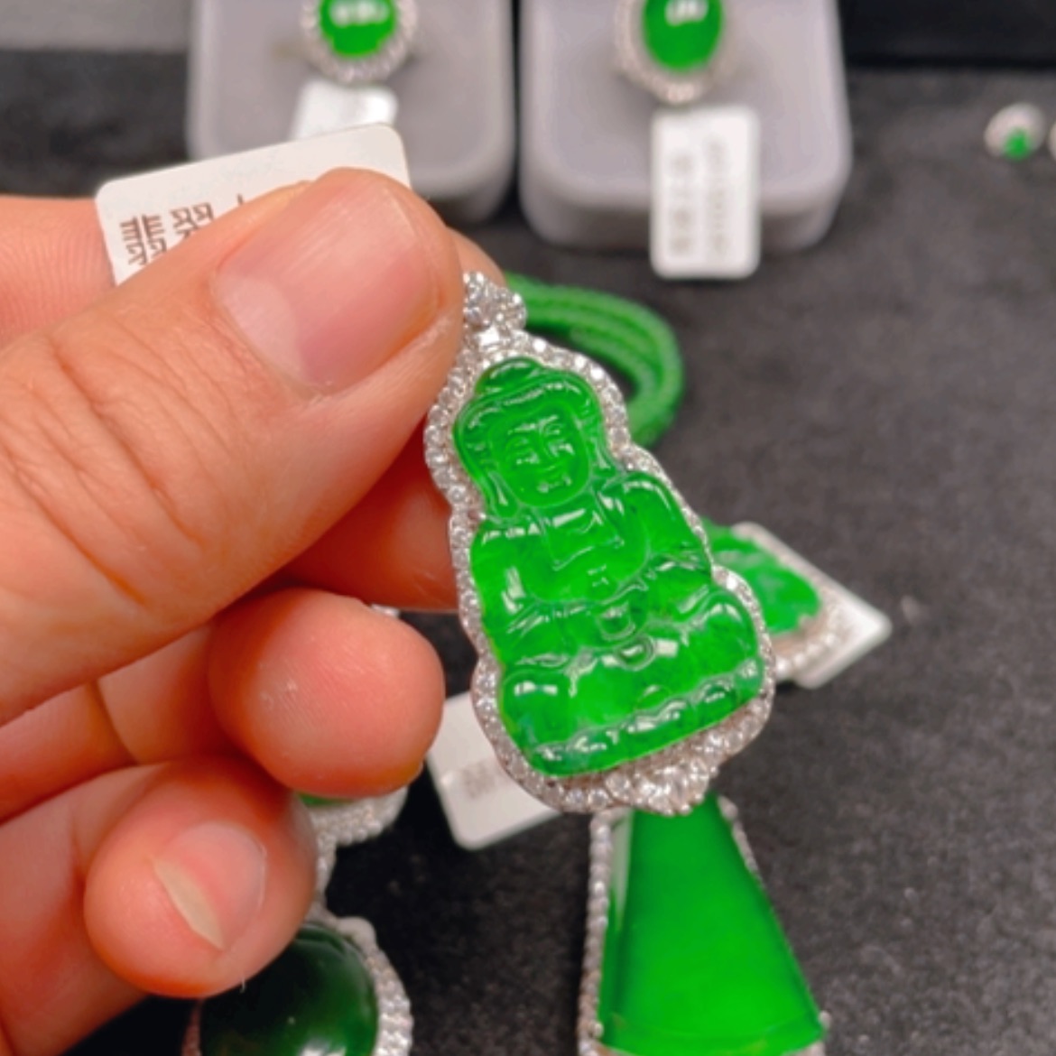 【闪购商品】翡翠颈饰银S925镶嵌吊坠