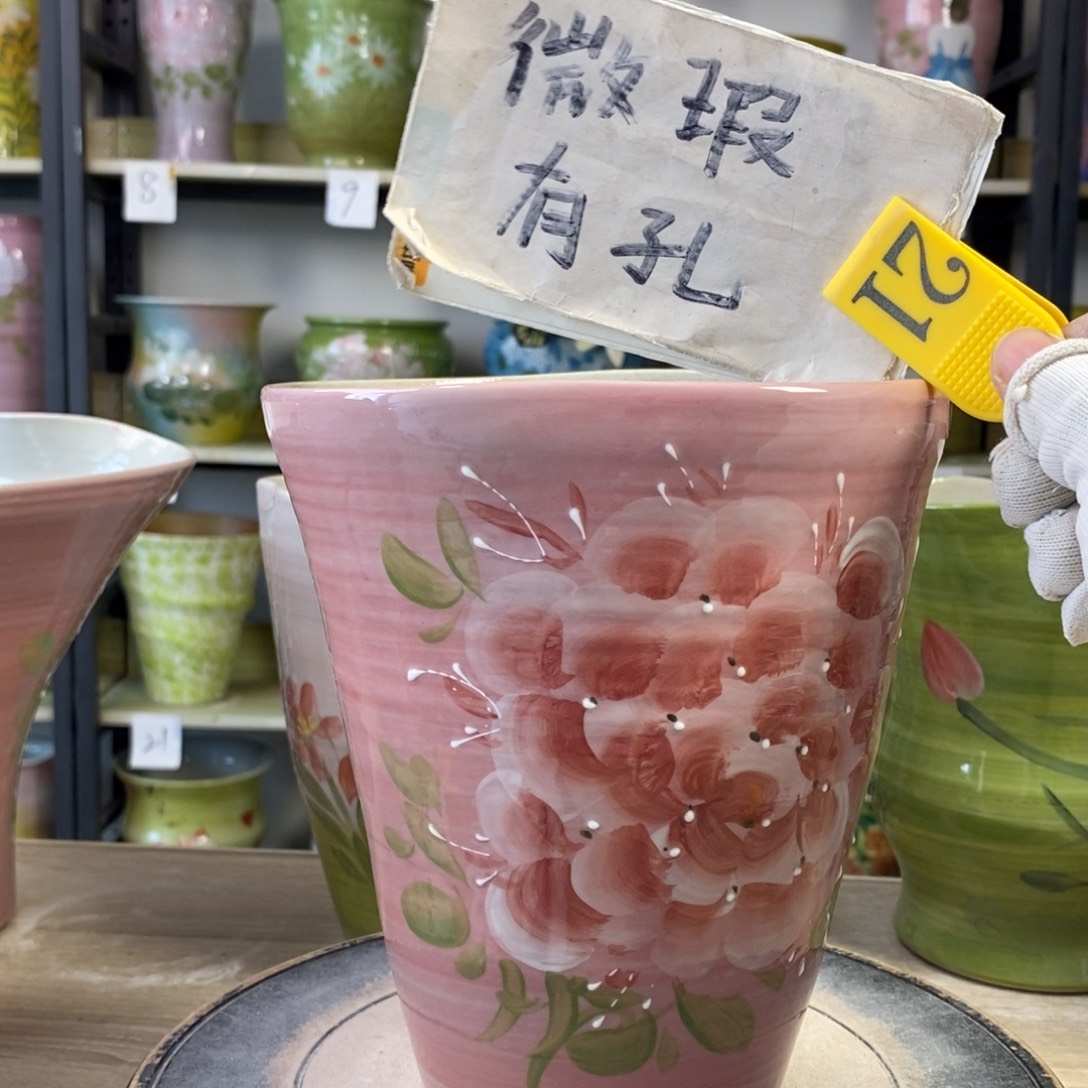 景德镇手工手绘陶瓷花盆