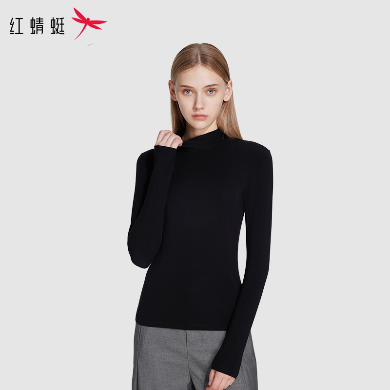 红蜻蜓 女款秋冬丝滑垂顺修身亲肤优可丝腈纶轻暖打底衫