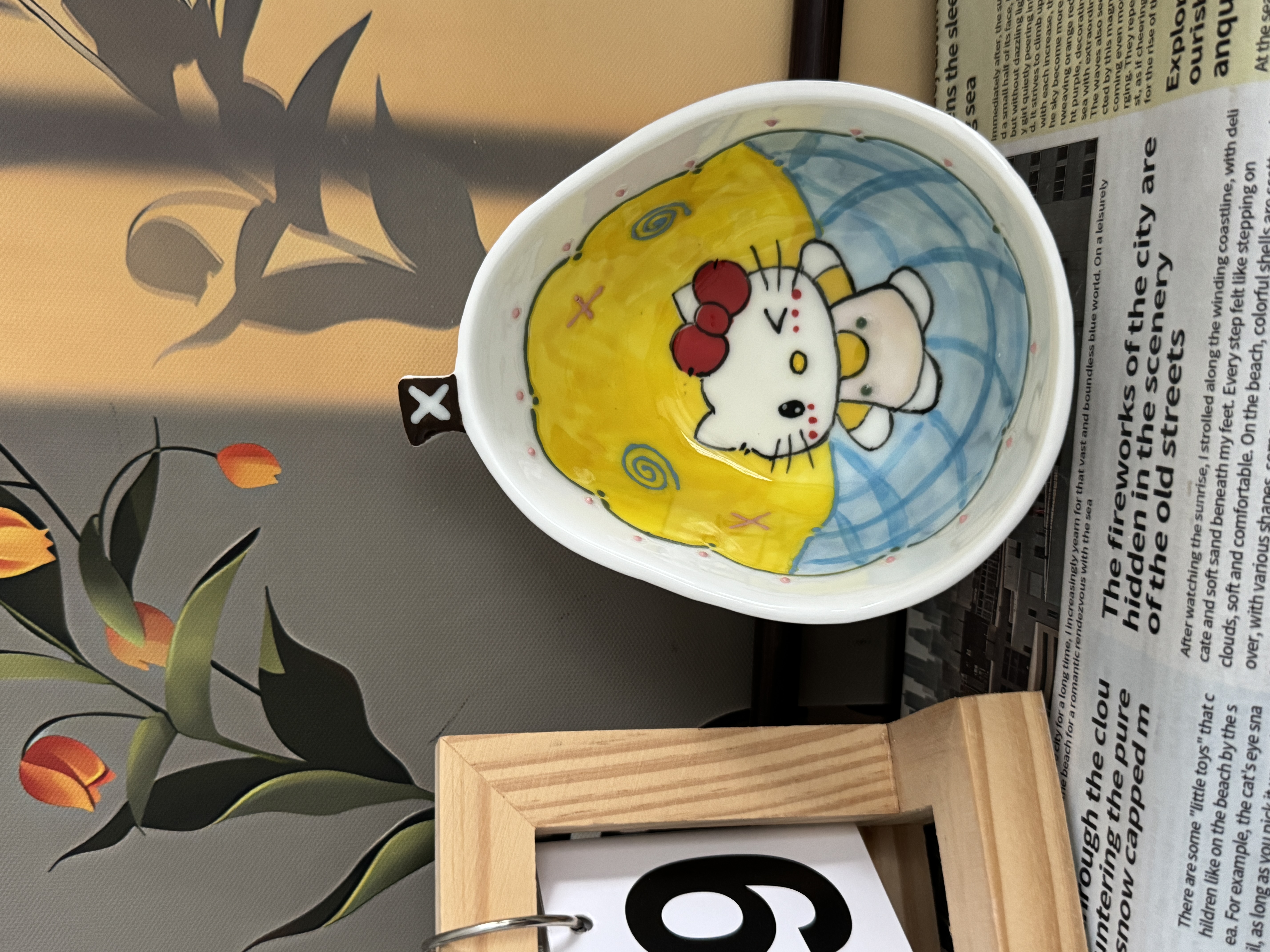 景德镇沁心高温釉下彩纯手绘创意瓷 kt小梨碗