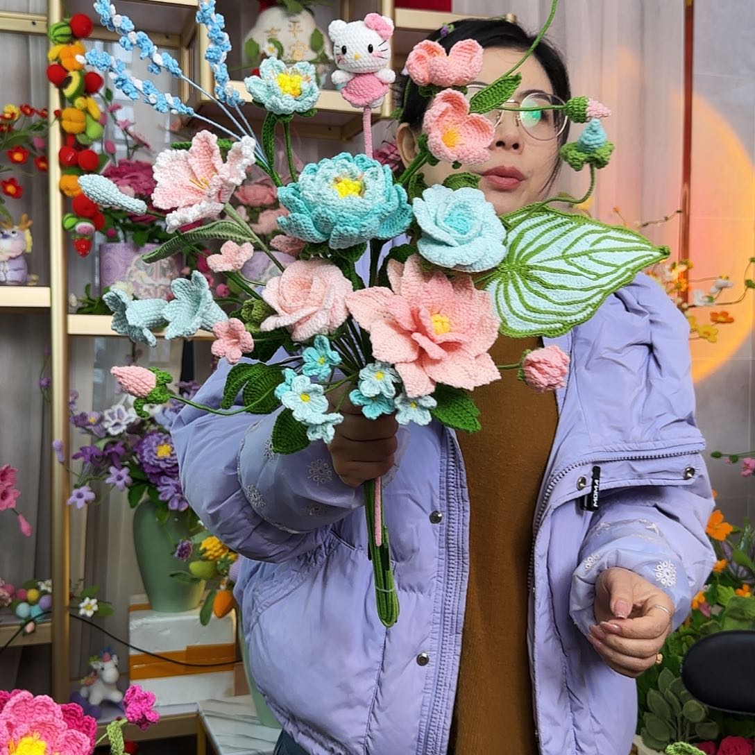 手工钩织设计花束