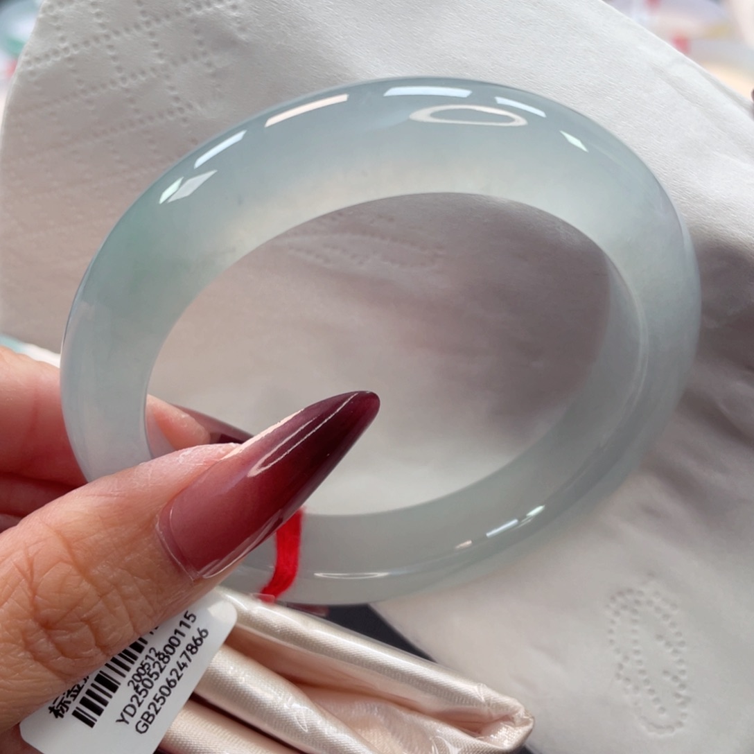 未镶嵌手镯翡翠41号55.8冰晴绿水起光