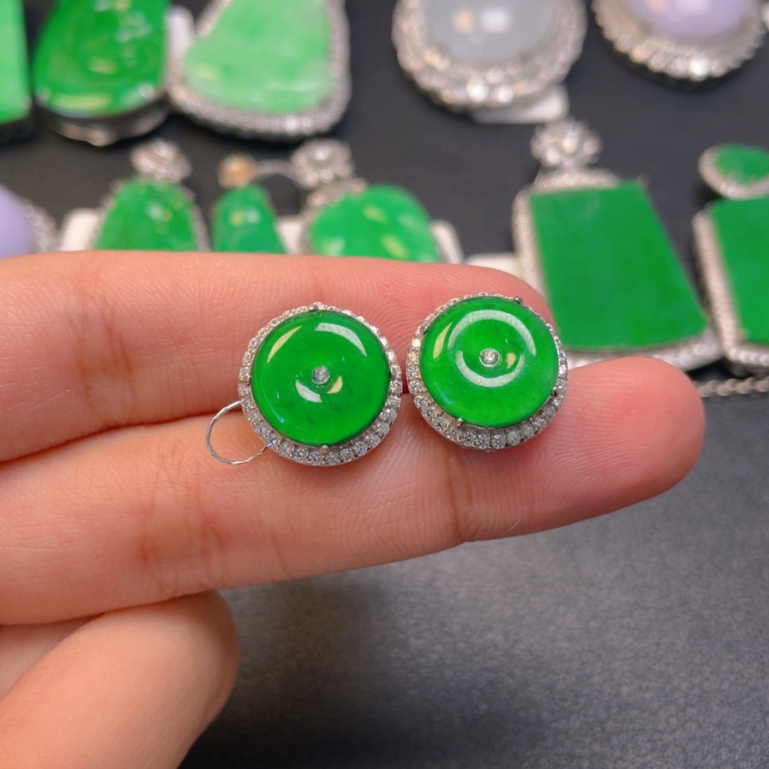 翡翠银S925镶嵌吊坠(不含链)