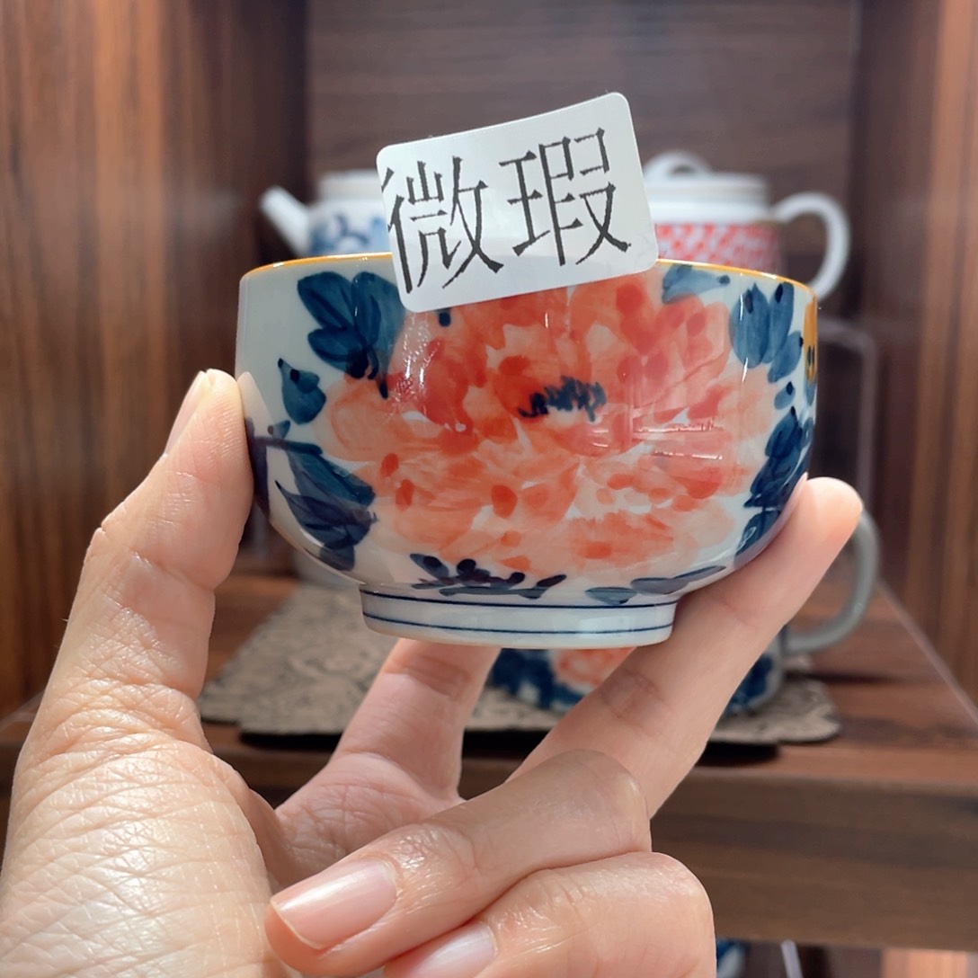 釉下彩纯手绘有瑕