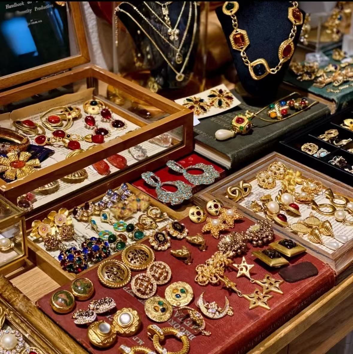 合金锆石耳饰 复古中古宫廷设计合金铜合金首饰饰品直播专用链接