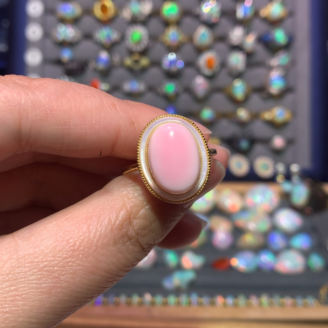 银S925镶嵌贝壳（贝母）戒指款式果***果