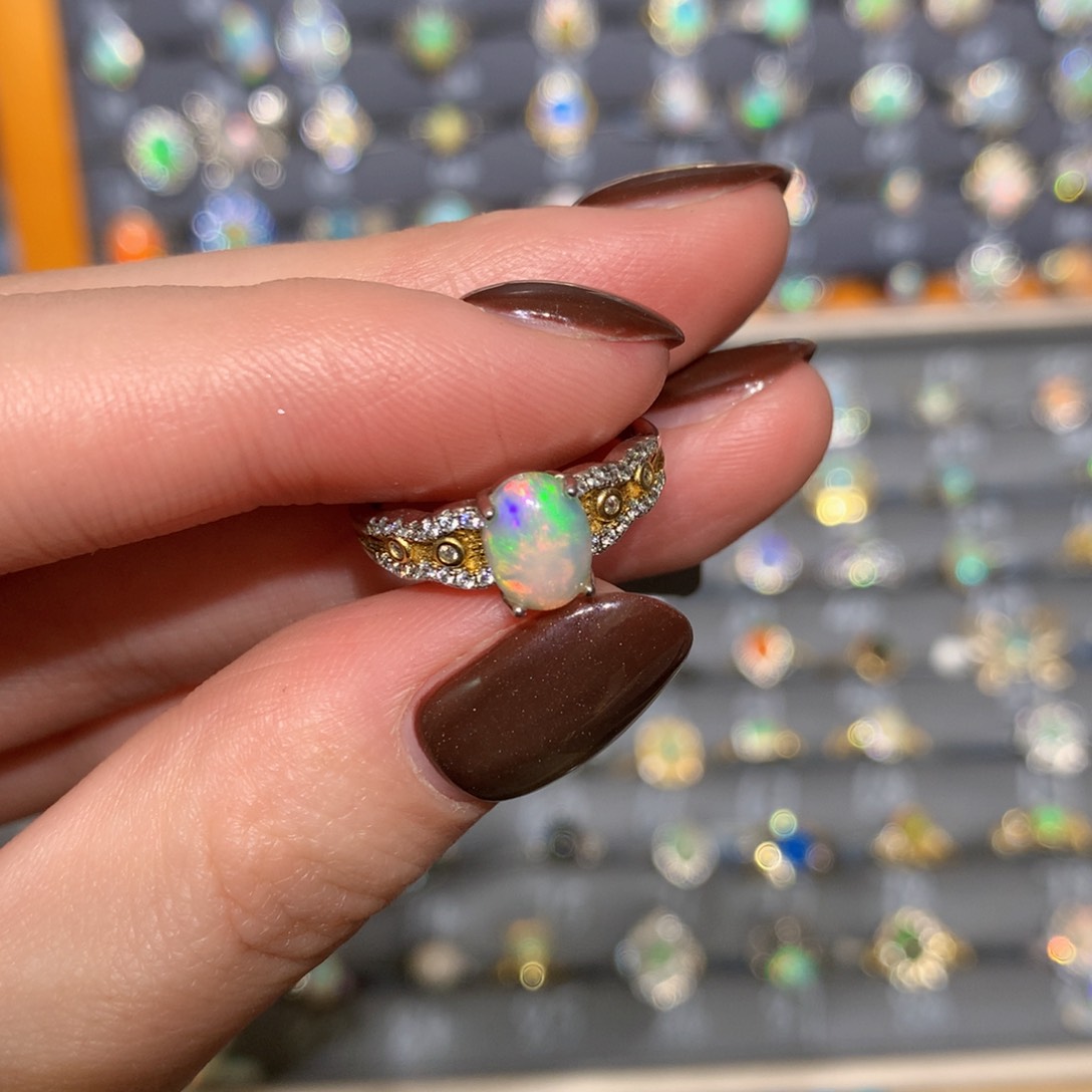 银S925镶嵌欧泊戒指t