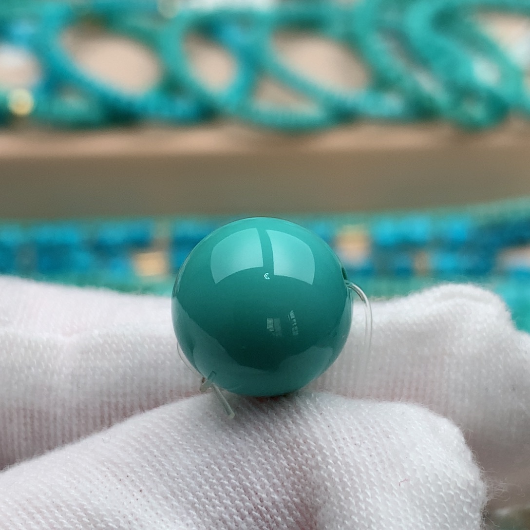 绿松石未镶嵌珠宝奇石12.8mm