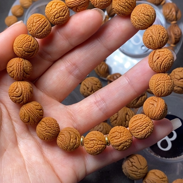 文玩核桃手串秦岭野生龙纹桃核13