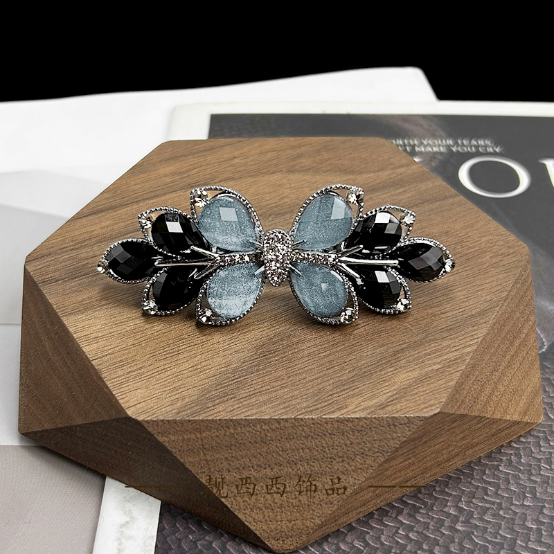 【LXX靓西西】8045 优雅清冷风蝴蝶弹簧夹设计7厘米横夹