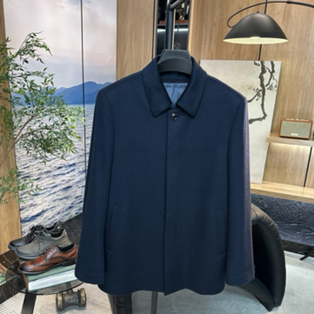 美尔森【精品鹅绒】白鹅绒轻商务男士羊毛羊绒连帽厚款羽绒服 2609