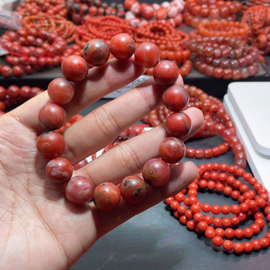 南红玛瑙手链未镶嵌