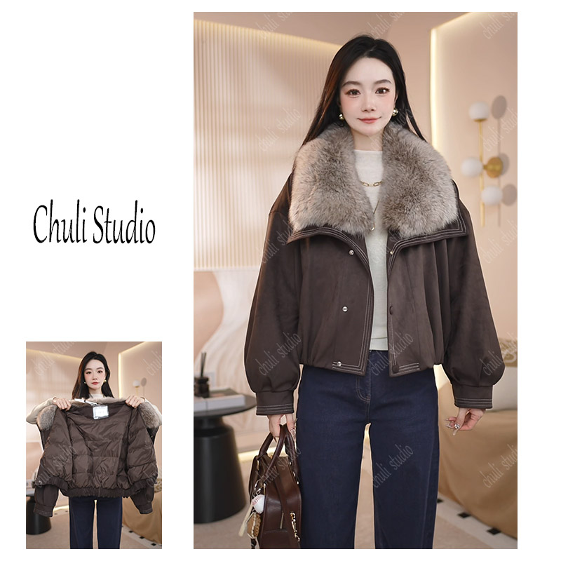 【ChuLi】专柜品质大毛领时尚百搭羽绒服2025冬季新款保暖派克服