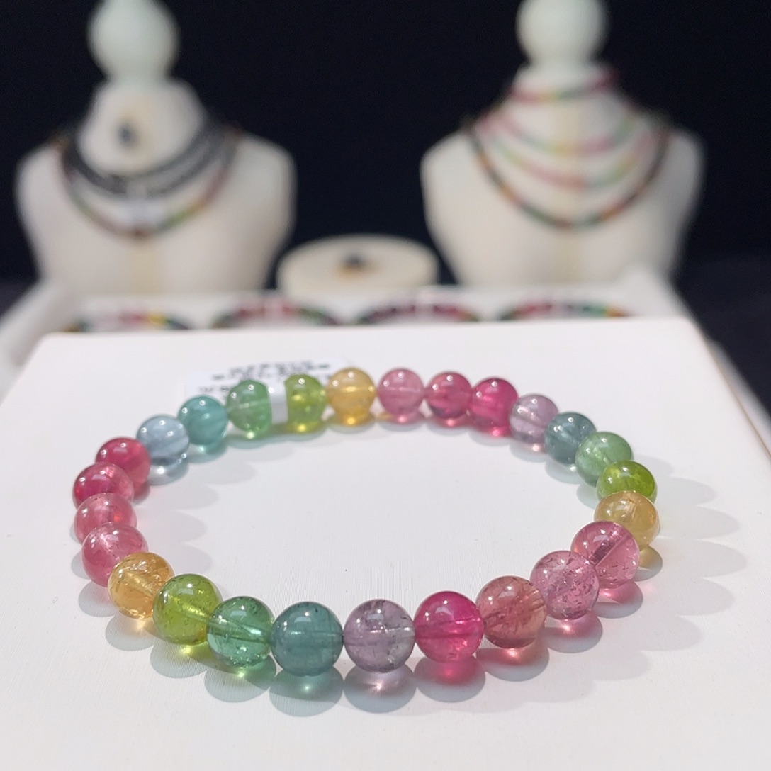 碧玺手串未镶嵌7.3mm±