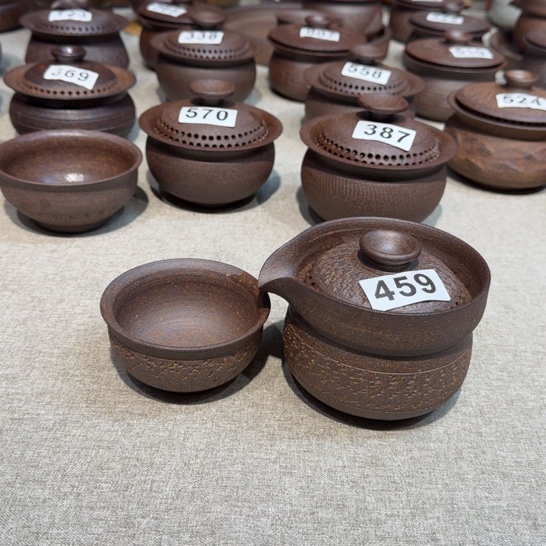 粗瓷茶具素色盖碗