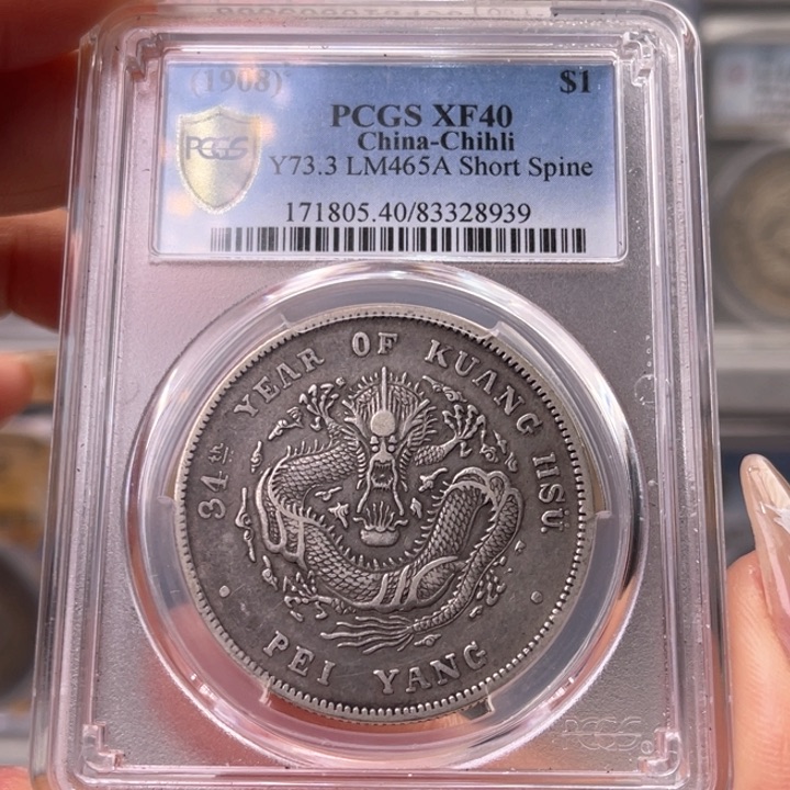 银玉麟轩pcgs40北洋短尾土金版8939