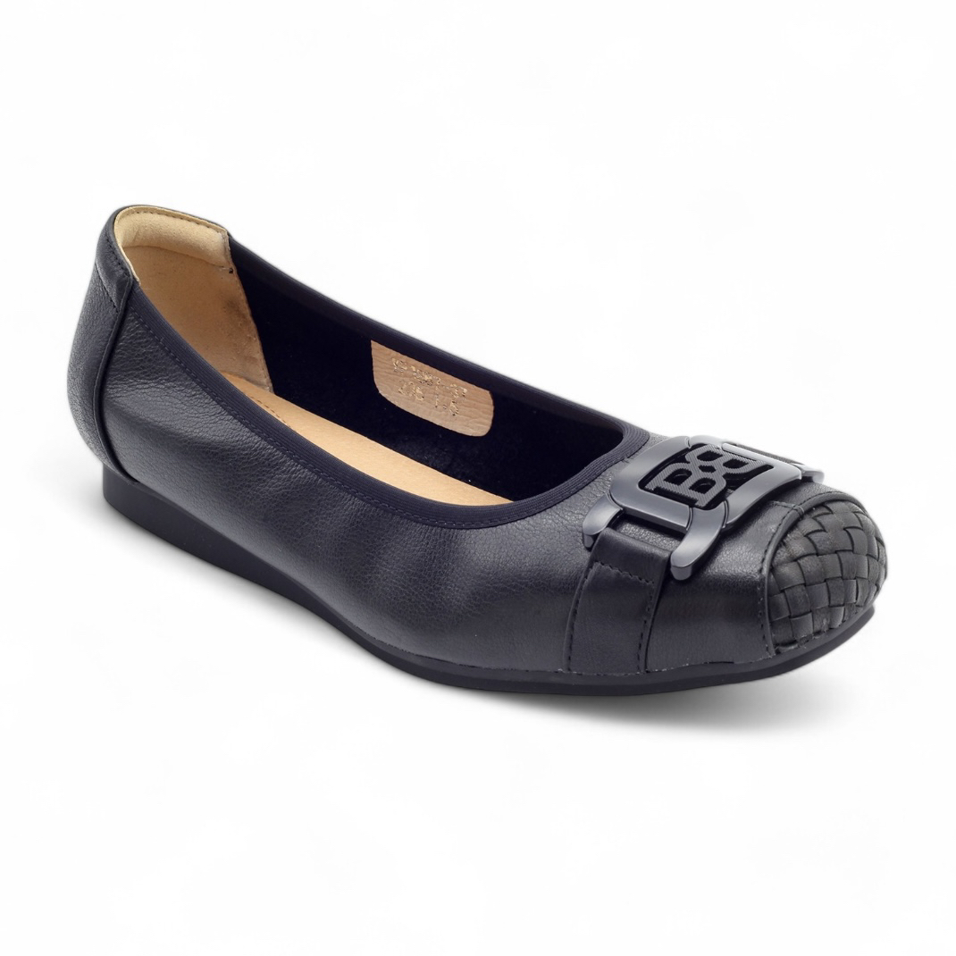 【手工编织】新款链条(BB)扣时尚休闲头层牛皮全真皮平底女鞋单鞋