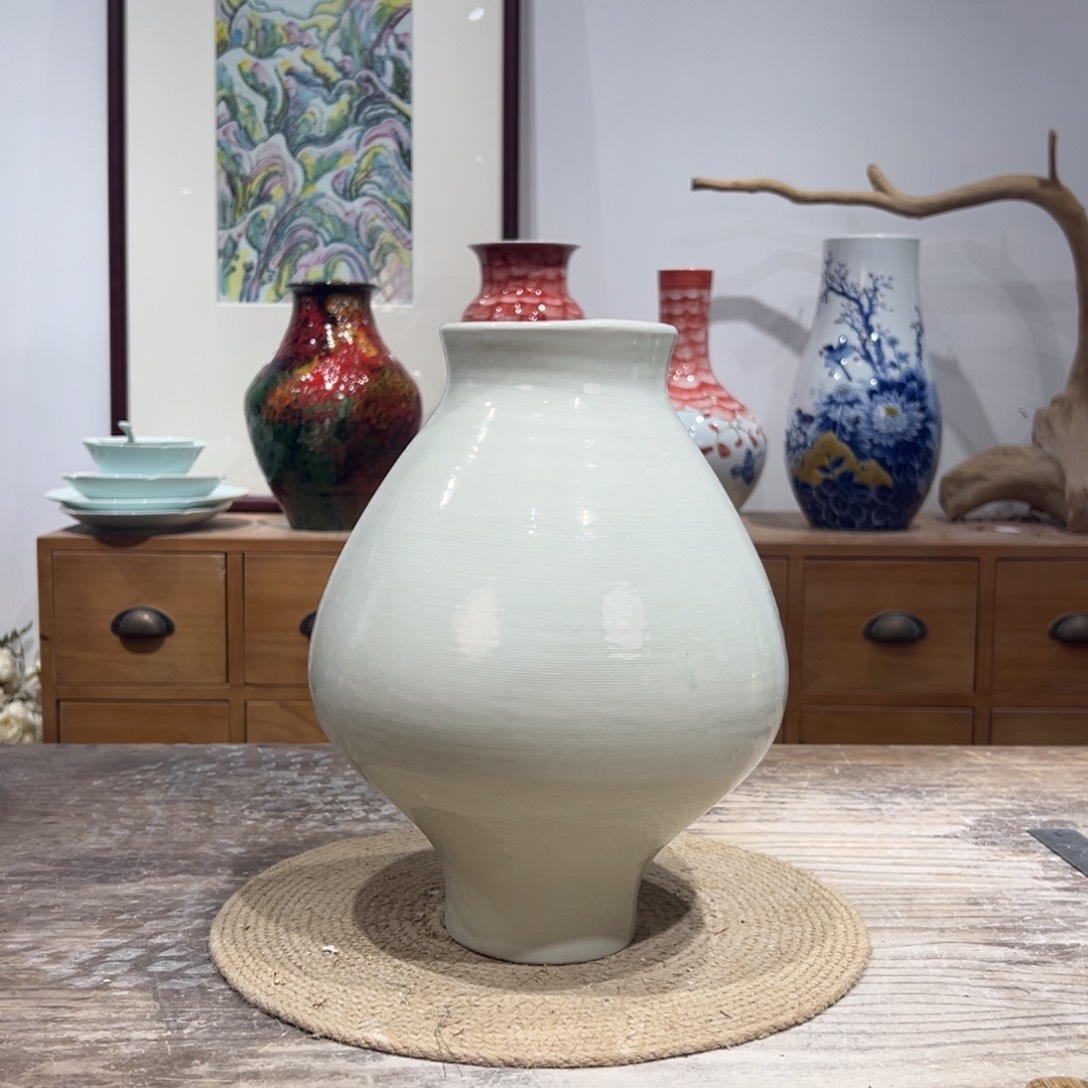 摆件陶瓷花瓶高29口9