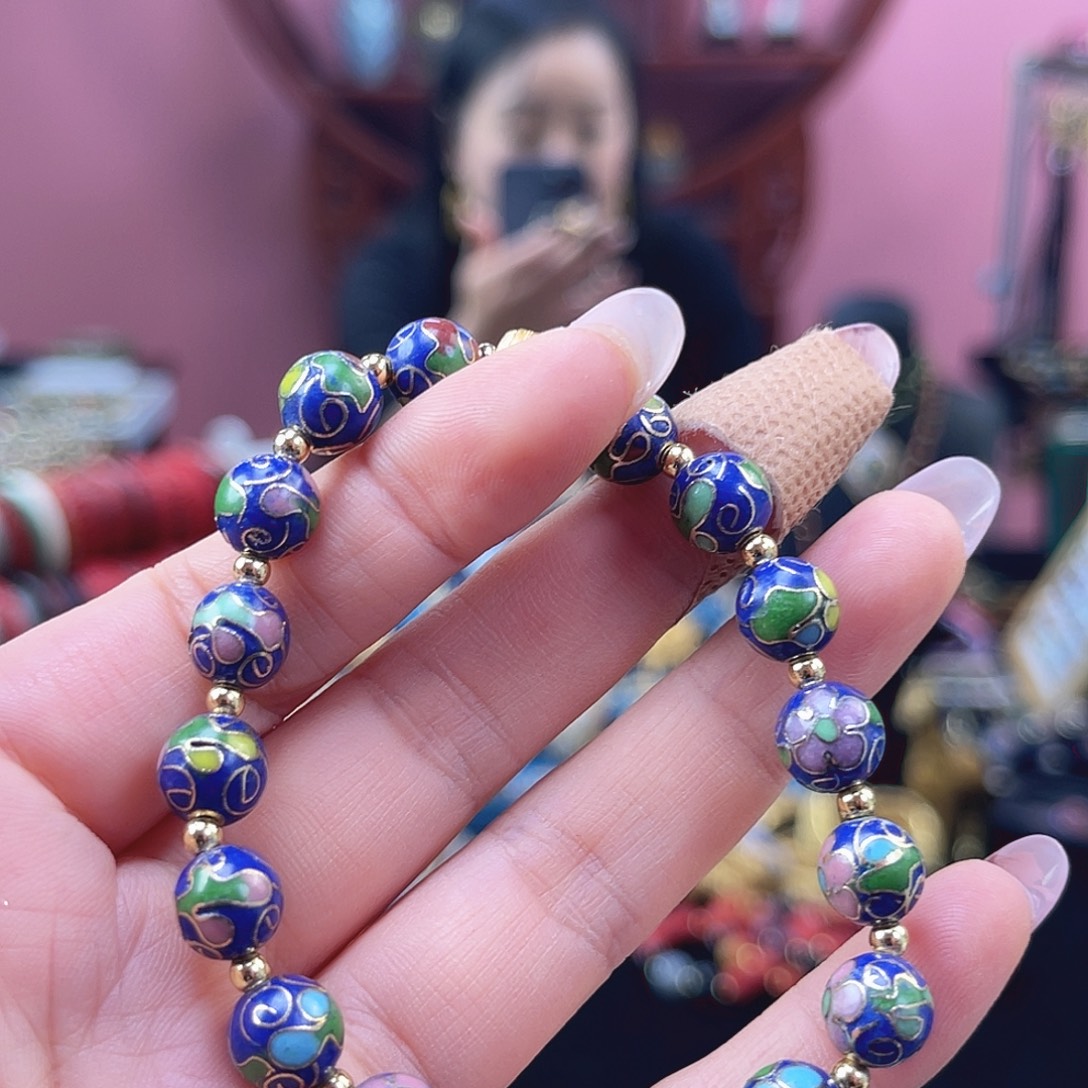 非遗技艺 景泰蓝手串0.8 工美