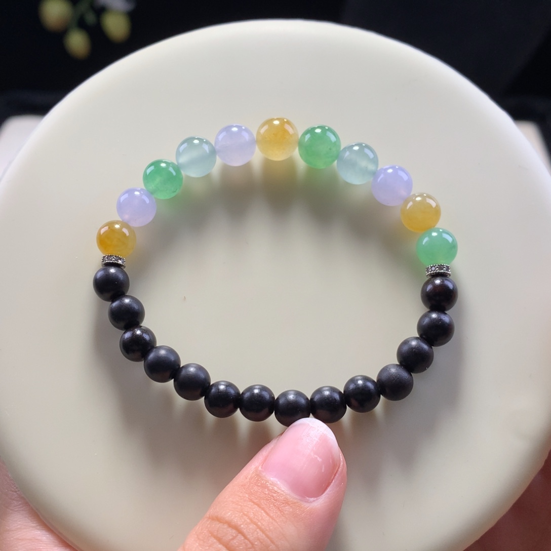 翡翠未镶嵌手串冰淇淋多宝