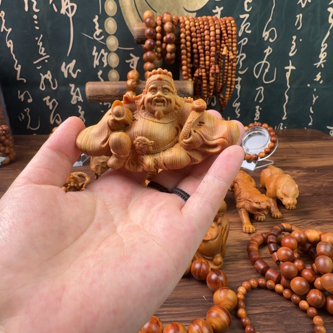 荒***鹰手串/手链柏木（崖柏）财神手把件