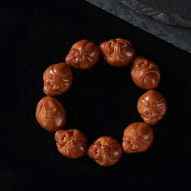 【如意财神】核巧铁核1.8如意财神橄榄核雕