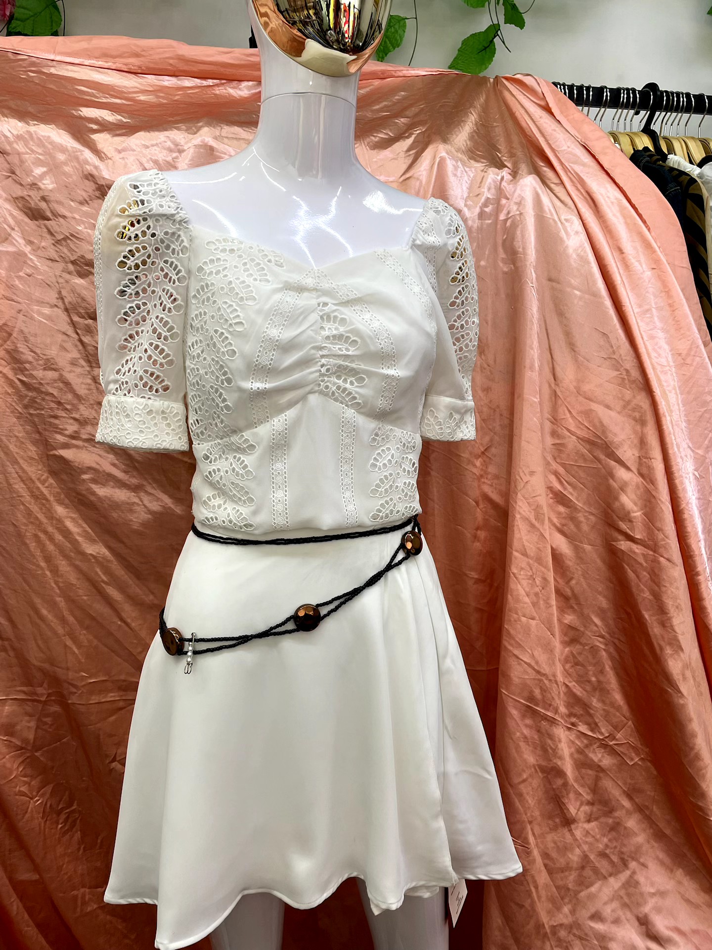 春秋拼接长裙连衣裙碎花气质收腰女装复古时尚