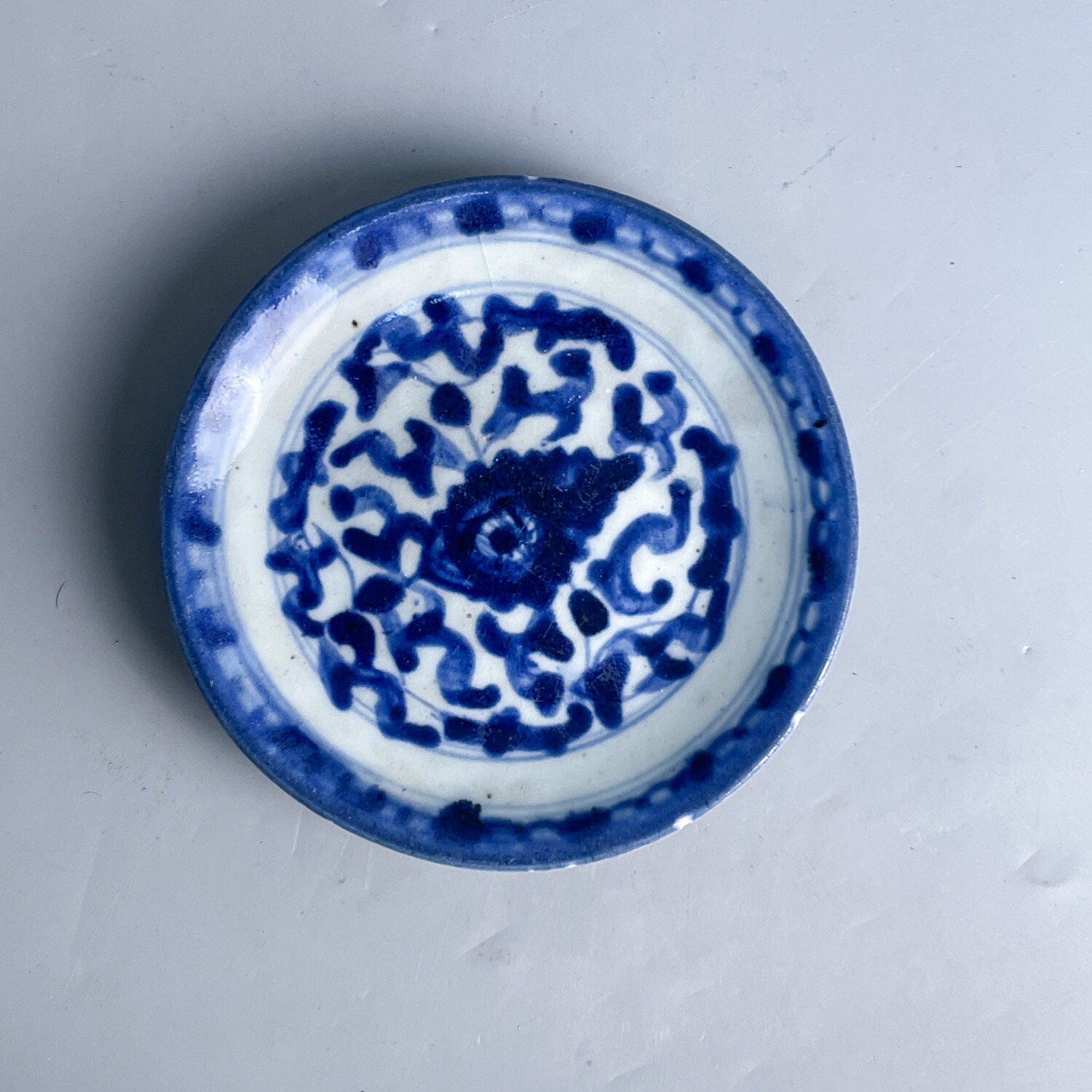 清中期青花花卉小盘-M25GQ003C19