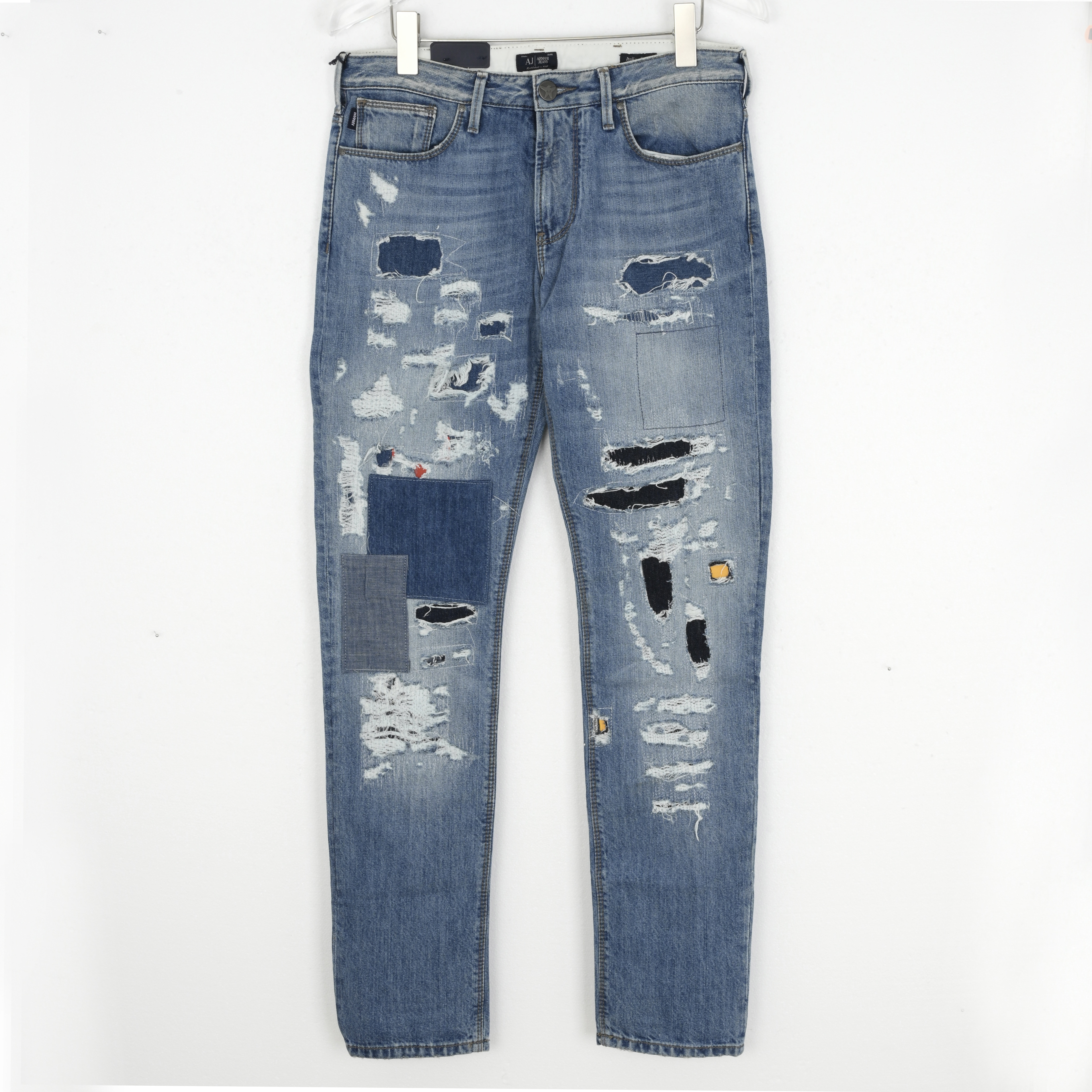 ARMANI JEANS阿玛尼 男士破洞补丁牛仔裤 6X6J06 6D11Z 1500