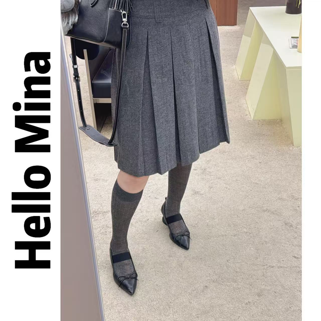 3901设计感百搭A字百褶裙半身裙