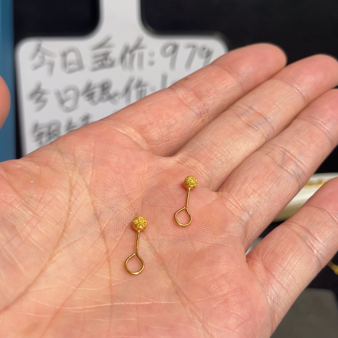 足银碗口耳钉两队