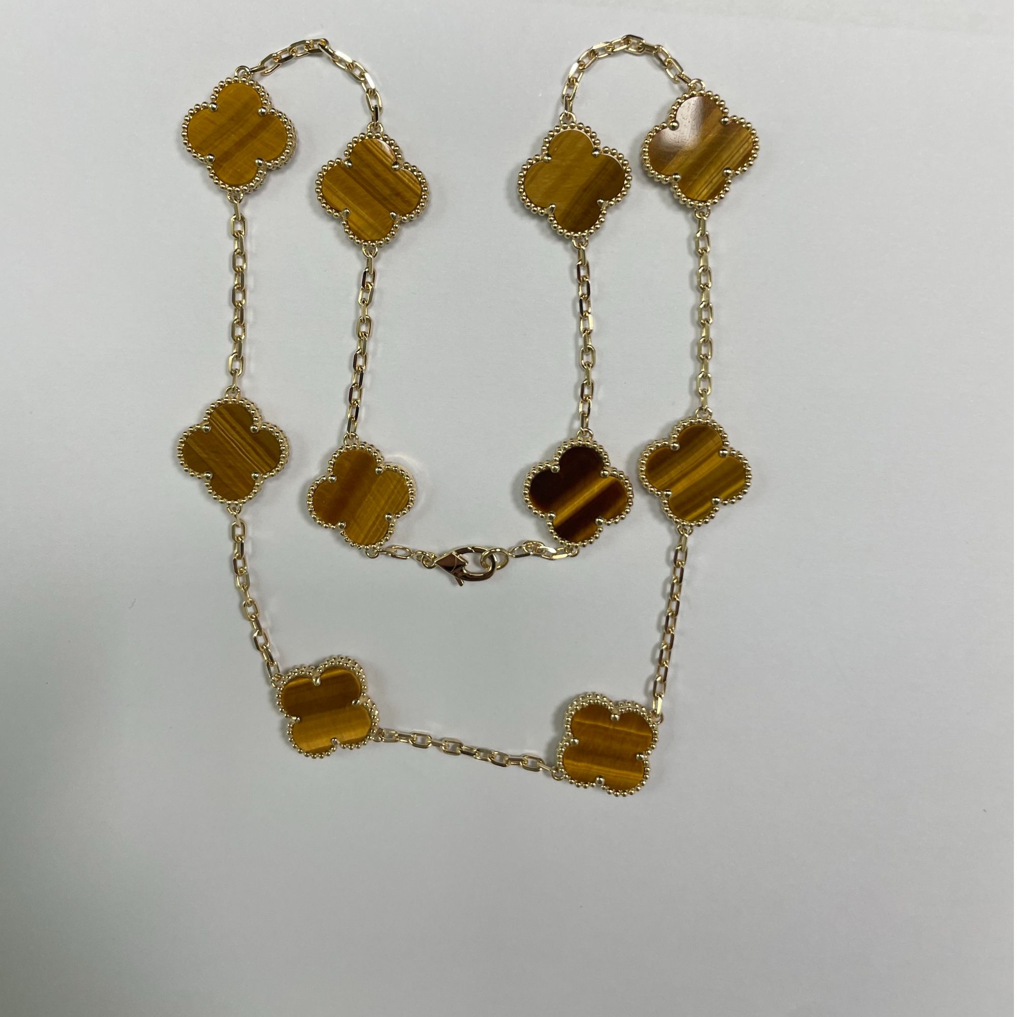 18k金十花虎眼石项链   多样性发一件