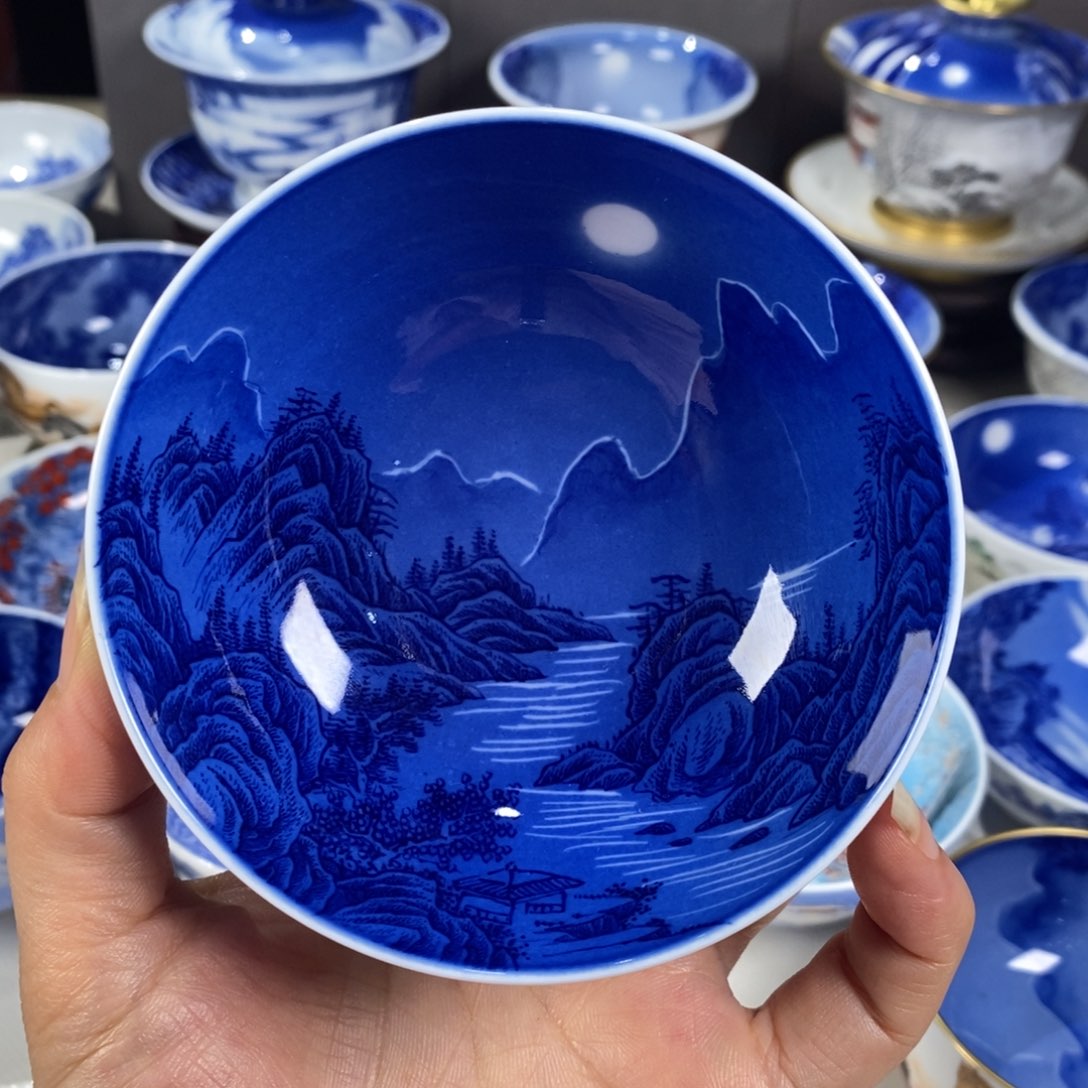 青花山水主人杯杯