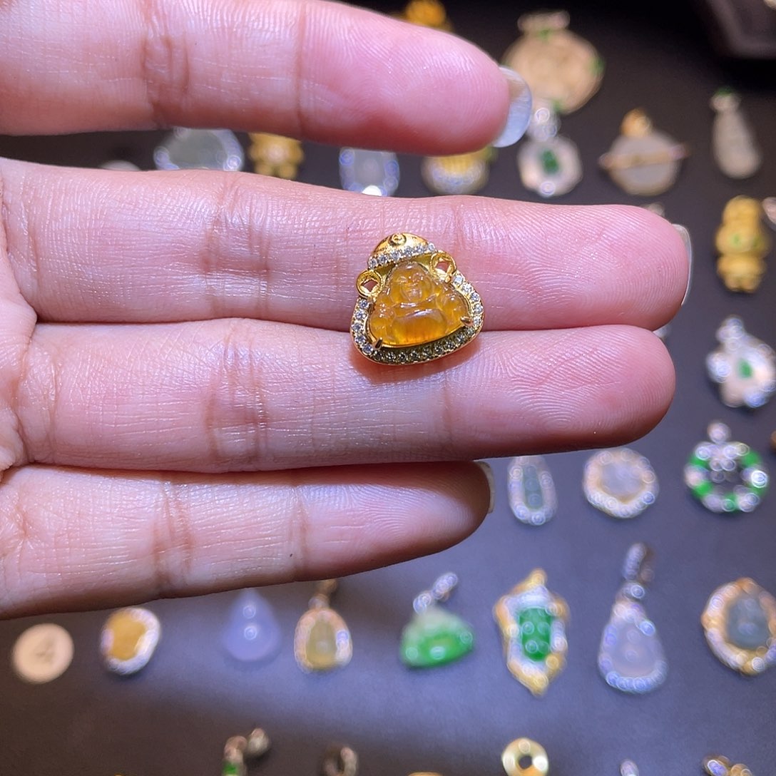 翡翠银S925镶嵌吊坠(不含链)