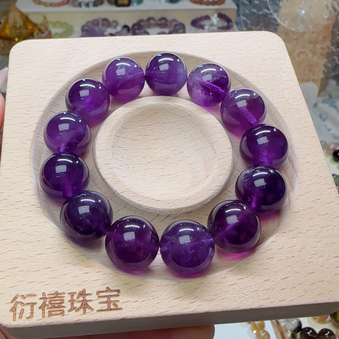 水晶手串未镶嵌乌拉圭紫水晶14m