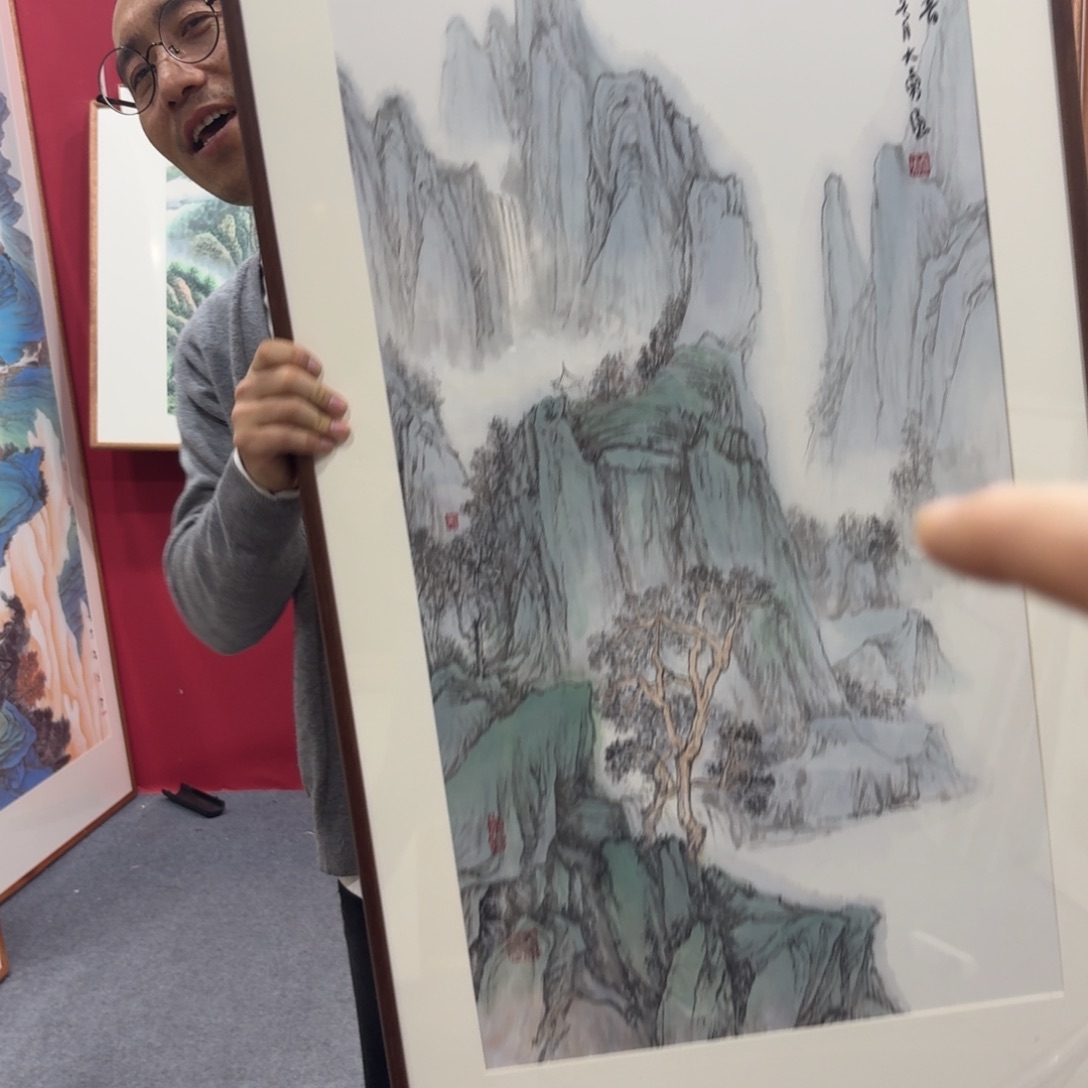 国画带框绘画120/60尺寸