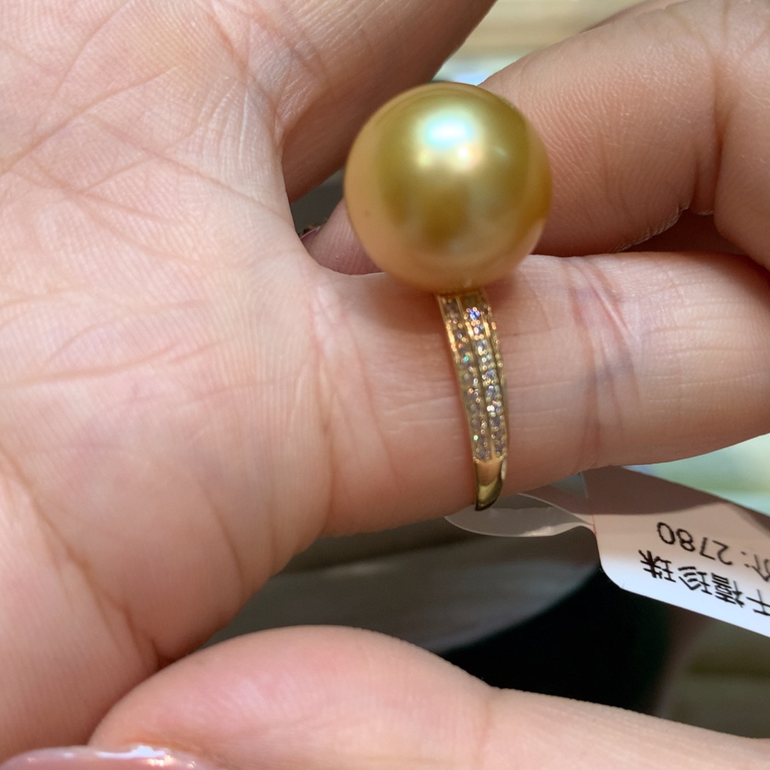 海水珍珠戒指14K金镶嵌