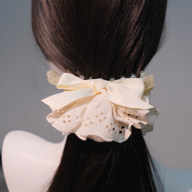 「奶油露思」大号甜美法式日韩宫廷蕾丝香蕉夹