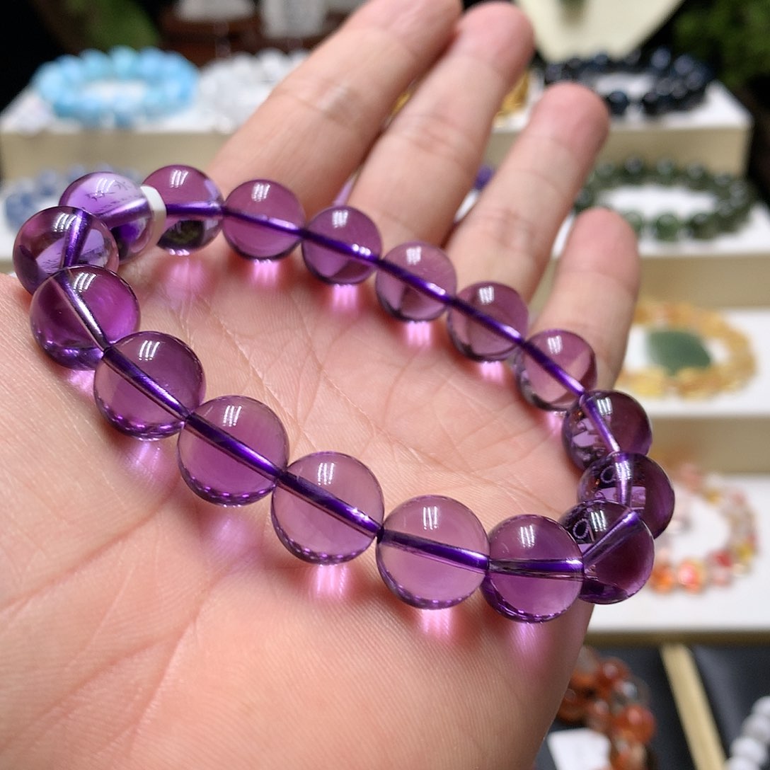 水晶手链未镶嵌巴西紫12.3