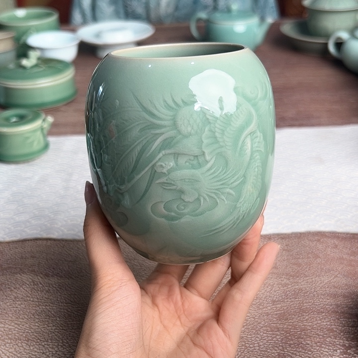 龙泉云间青瓷小米茶器