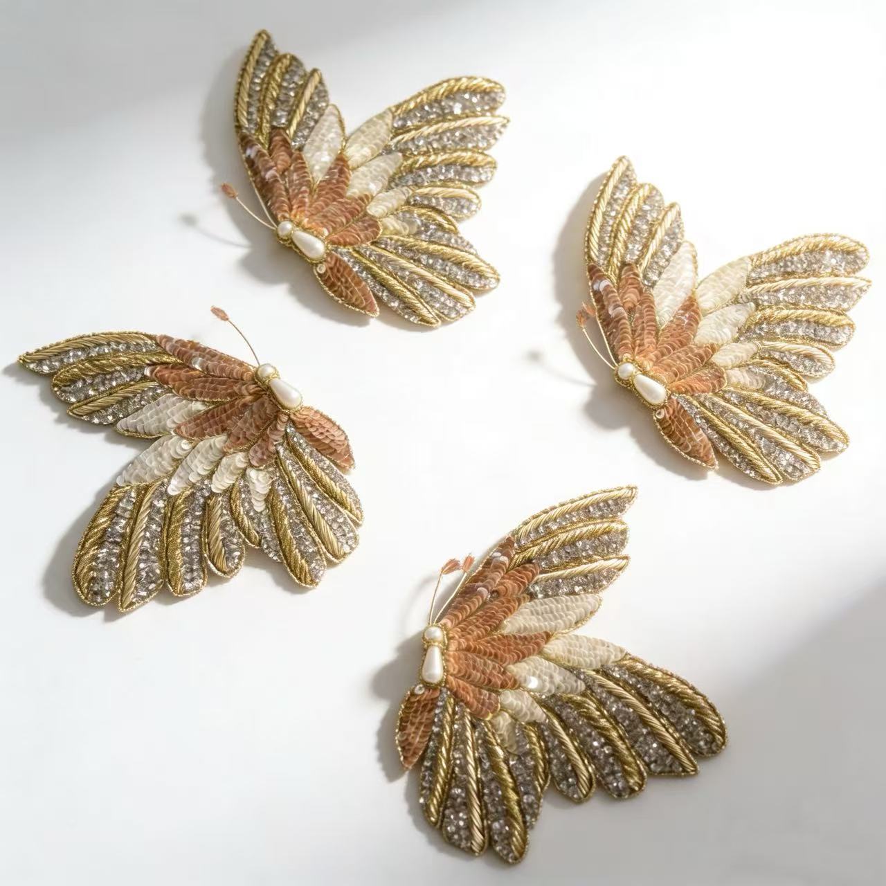 手工法式钉珠蝴蝶